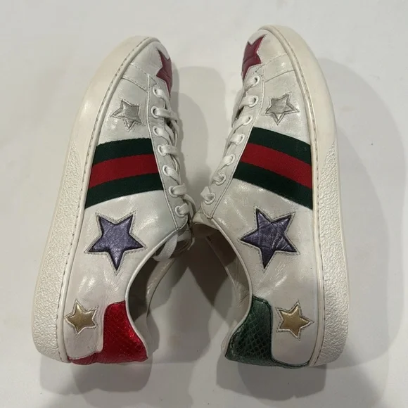 Authentic Gucci sneakers with stars design